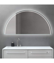 Полукруглое зеркало c подсветкой для ванной комнаты Масейо