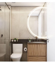 Полукруглое зеркало c подсветкой для ванной комнаты Мосоро